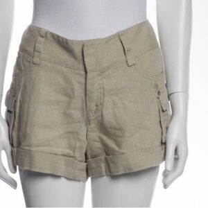 Alice + Olivia Tan Cargo Roll-Hem Shorts